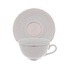 Чайная пара Rococo с платиновой полосой 220 мл, Repast, фото 