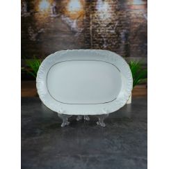 Блюдо овальное Rococo с золотой полосой 29 см, Repast, фото 