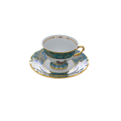 Набор из 6-ти кофейных пар мокко Охота зеленая 120 мл, серия Мария Тереза, Repast, фото 