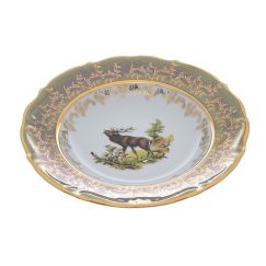 Набор из 6-ти глубоких тарелок Охота зеленая 22,5 см, серия Мария Тереза, Repast, фото 