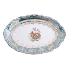 Блюдо овальное Охота зеленая 29 см, серия Мария Тереза, Repast, фото 