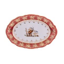 Блюдо овальное Охота красная 28 см, серия Мария Тереза, Repast, фото 