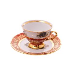 Набор кофейных пар мокко Охота красная, серия Мария Тереза, Repast, фото 