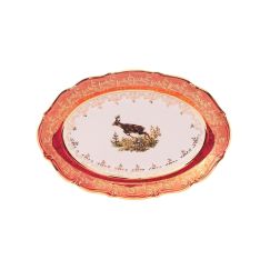 Блюдо овальное Охота красная 28 см, серия Мария Тереза, Repast, фото 