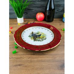 Блюдо круглое Охота красная 32 см, серия Мария Тереза, Repast, фото 