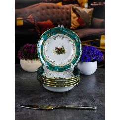 Набор из 6-ти салатников 15,5 см Охота зеленая, серия Мария Тереза, Repast, фото 