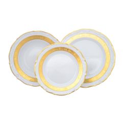 Набор из 18-ти тарелок Матовая полоса, серия Мария Тереза (25+23+19 см), Repast, фото 