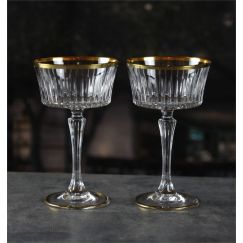 Набор из 2-х креманок для шампанского RCR Timeless CHAMPAGNE 260 мл, золото, Италия, фото 