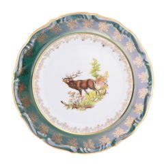 Блюдо круглое Охота зеленая 30 см, серия Мария Тереза, Repast, фото 