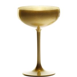 Набор из 6-ти бокалов-блюдец для шампанского Elements, 230 мл, D95 мм, H147 мм, золотой, Stolzle, фото 