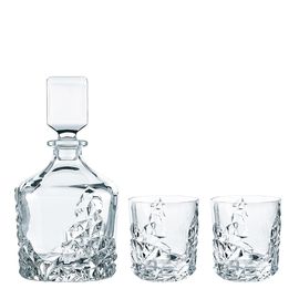 Набор SCULPTURE из 3-х предметов: декантер + 2 стакана, бессвинцовый хрусталь, Nachtmann, фото 