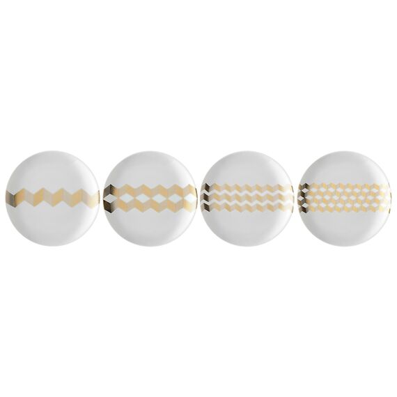 Набор из 4 блюдец Signature Chevron ?16cm, золото, LSA International, фото , изображение 3