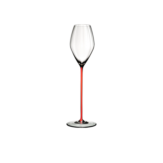 Бокал для шампанского High Performance Champagne Glass Red, красная ножка, 375 мл, 32.5 см, Riedel, фото , изображение 2