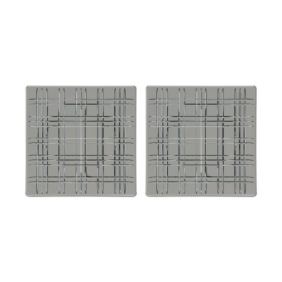 SQUARE - Набор 2 предмета блюдо квадратное 21 см серое бессвинцовый хрусталь, фото 