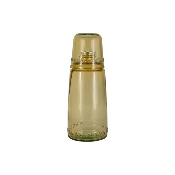 Бутылка для воды 1л со стаканом 0,22 л Natural Water, коричневые, SAN MIGUEL, фото 
