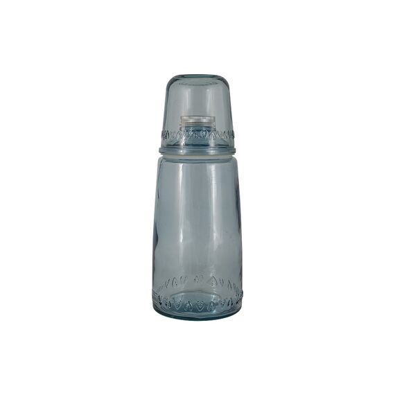 Бутылка для воды 1л со стаканом 0,22 л Natural Water, голубые, SAN MIGUEL, фото 