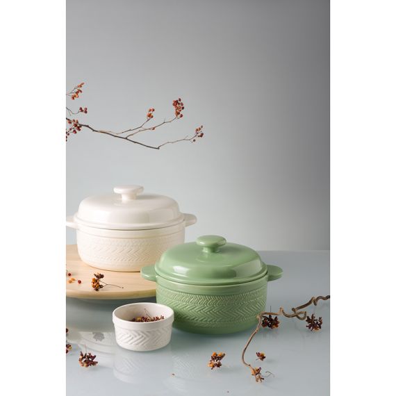 Кастрюля жаропрочная Country Mill, 1,9 л, светло-зеленая, Liberty Jones, фото , изображение 2