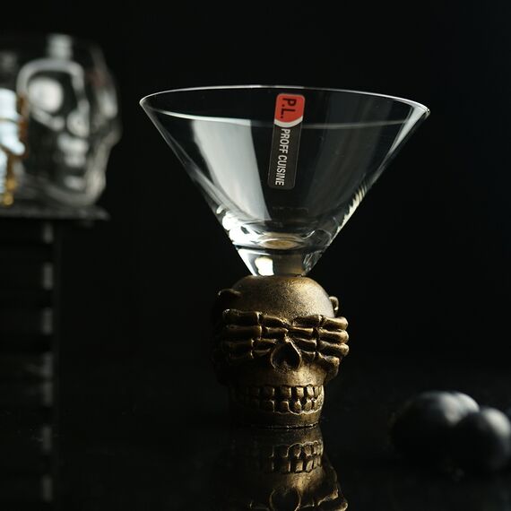 Набор из 4-х бокалов для мартини, Череп, 220 мл, P.L. - BarWare, фото , изображение 2
