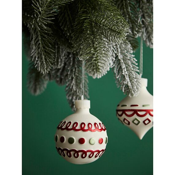 Набор ёлочных украшений с подсветкой Festive embroidey из коллекции New Year Essential, 4 шт., Tkano, фото , изображение 4