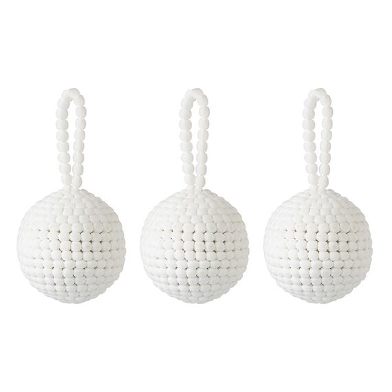 Набор ёлочных украшений Fluffy white из коллекции New Year Essential, 3 шт., Tkano, фото 