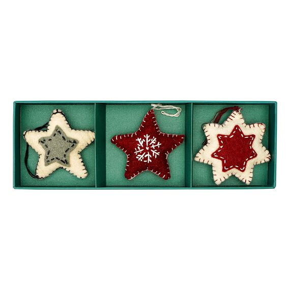 Набор елочных украшений из фетра Christmas stars из коллекции New Year Essential, 3 шт., Tkano, фото , изображение 4