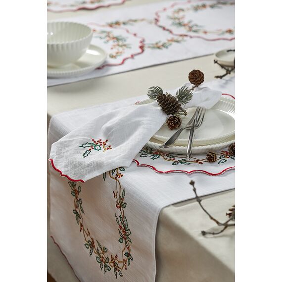 Набор из двух салфеток под приборы Festive wreath из коллекции New Year Essential, ?38 см, Tkano, фото , изображение 2