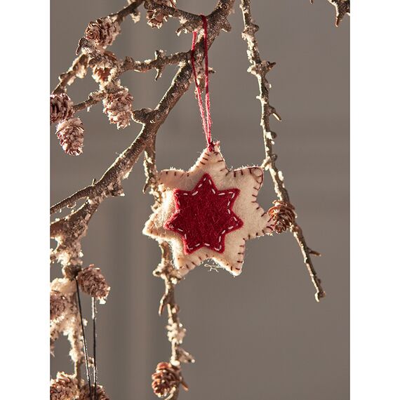 Набор елочных украшений из фетра Christmas stars из коллекции New Year Essential, 3 шт., Tkano, фото , изображение 3