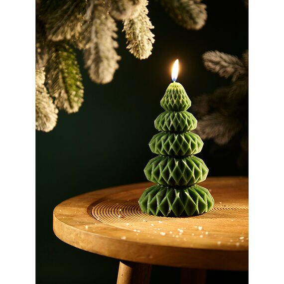 Свеча декоративная Origami зеленого цвета из коллекции New Year Essential, 19 см, Tkano, фото , изображение 2