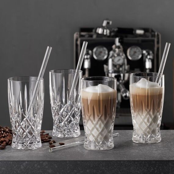 Набор бокалов Latte Macchiato Noblesse, 4 бокала 350 мл., 4 стеклянные соломинки, 1 щетка для чистки, Nachtmann, фото , изображение 3