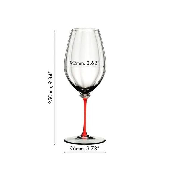 Бокал для вина Performance Riesling 623 мл, прозрачный/красный, хрусталь, серия Fatto a Mano, Riedel, фото , изображение 2