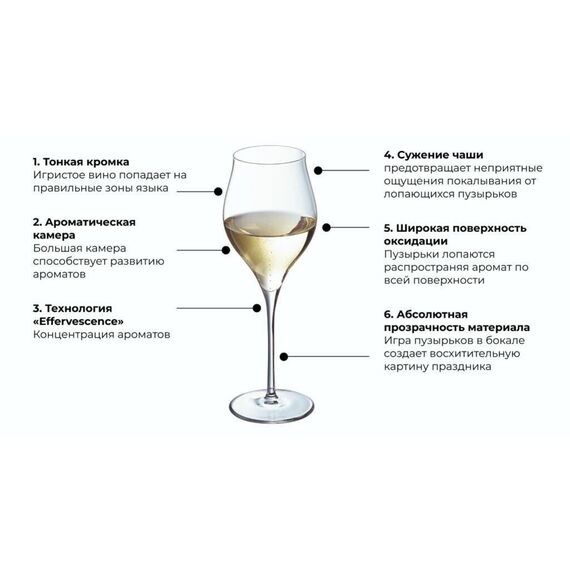 Набор бокалов для шампанского Exaltation, 6 шт, 300 мл, Chef&Sommelier, фото , изображение 7
