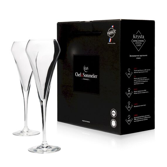 Набор бокалов-флюте Open Up, 2 шт, 230 мл, D56 мм, H225 мм, Chef&Sommelier, фото 
