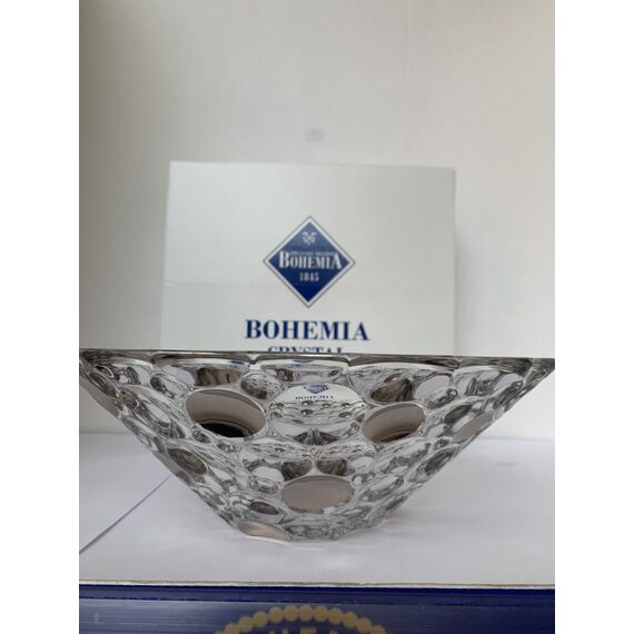 Салатник LISBOA, 30 см; декор Платиновые круги; хрусталь, Bohemia JIHLAVA, фото , изображение 2
