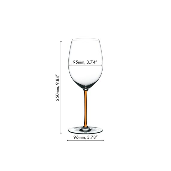 Бокал для красного вина Cabernet/Merlot ручной работы 4900/0О, 625 мл, оранжевая ножка, серия Fatto a Mano, Riedel, фото , изображение 3
