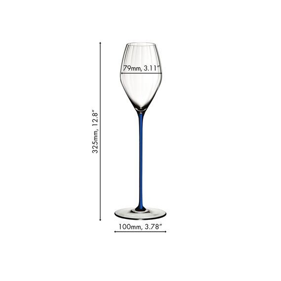Бокал для шампанского High Performance Champagne Glass 4994/28D, темно-синяя ножка, 375 мл, Riedel, фото , изображение 4