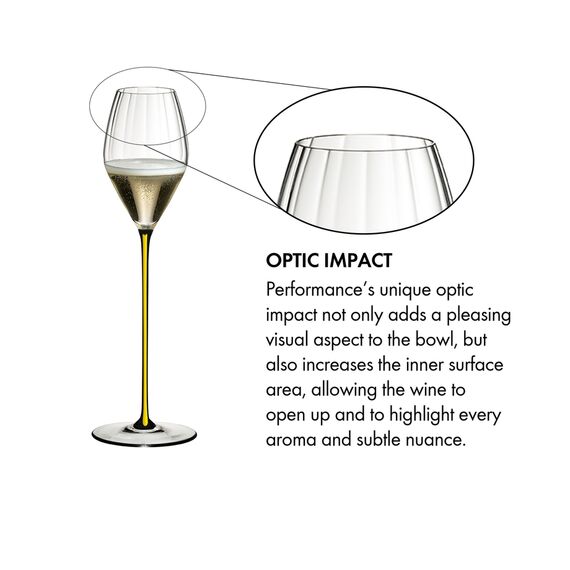 Бокал для шампанского High Performance Champagne Glass 4994/28Y, желтая ножка, 375 мл, Riedel, фото , изображение 2