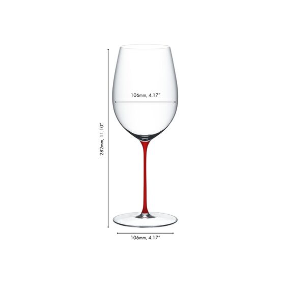 Бокал для вина Superleggero Bordeaux Grand Cru, 953 мл, 6425/00R, красная ножка, Riedel, фото , изображение 3