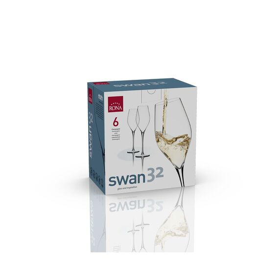 Набор из 6-ти бокалов для шампанского Swan 320 мл, D 76 мм, H 246 мм, Rona, фото , изображение 3