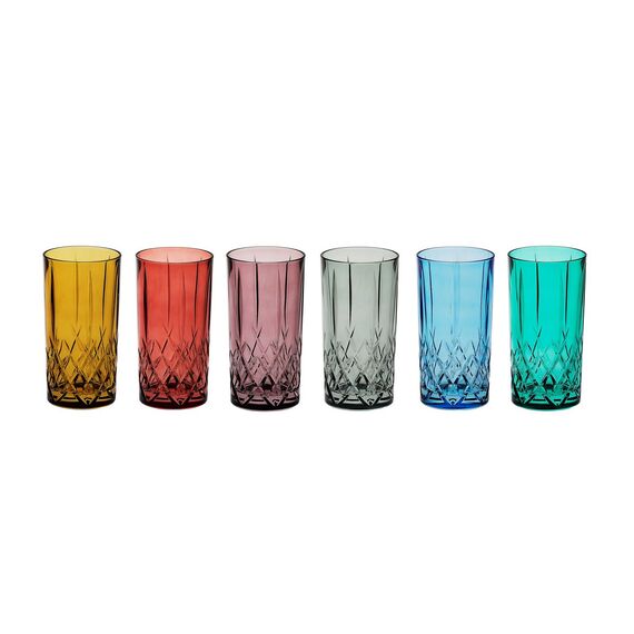 Набор стаканов для воды BRIXTON COLOR 6 цветов, 350 мл, Crystal Bohemia, фото 