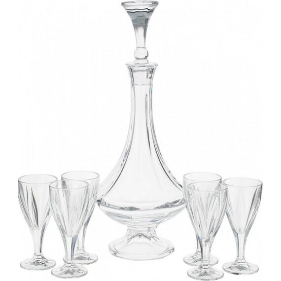 Набор для ликера King Louis, 1 графин 700 мл и 6 рюмок 60 мл, Crystal Bohemia, фото , изображение 3