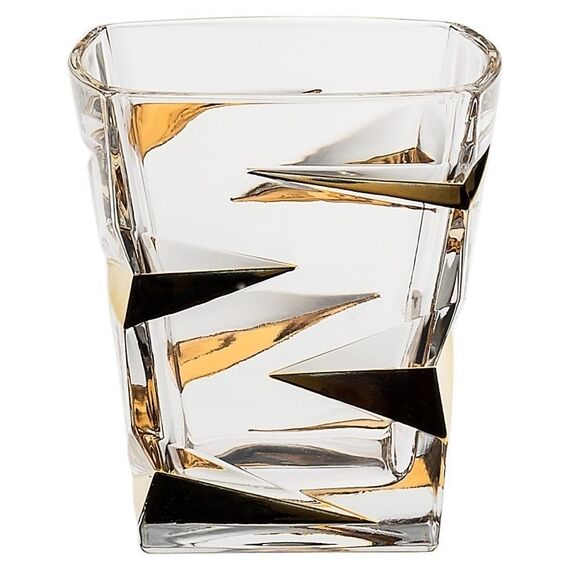 Набор из 6-ти стаканов Zig zag gold, 300 мл, Crystal Bohemia, фото 