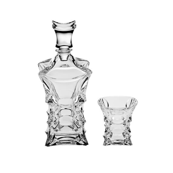 Набор для виски X-LADY, 1 штоф 700 мл и 6 стаканов 240 мл, Crystal Bohemia, фото 