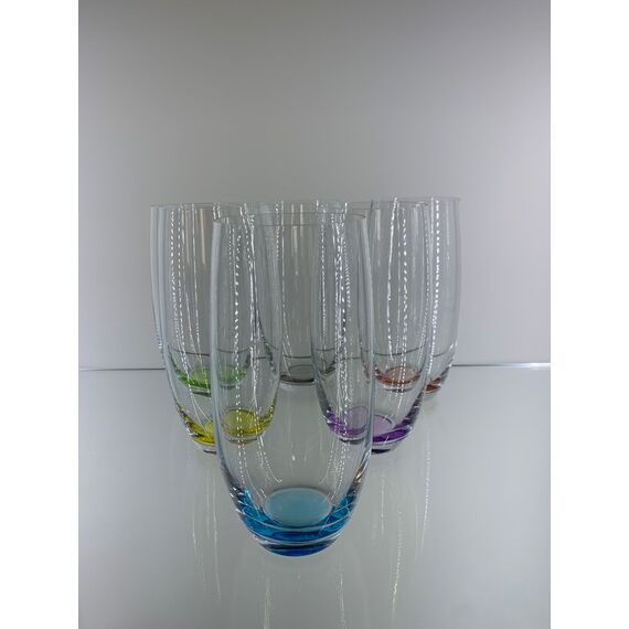 Набор из 6-ти стаканов для воды MERGUS, Color mix 6 цветов, 470 мл, Crystal Bohemia, фото 