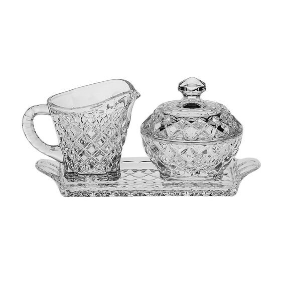 Набор Diamond, поднос и молочник и сахарница, Crystal Bohemia, фото 