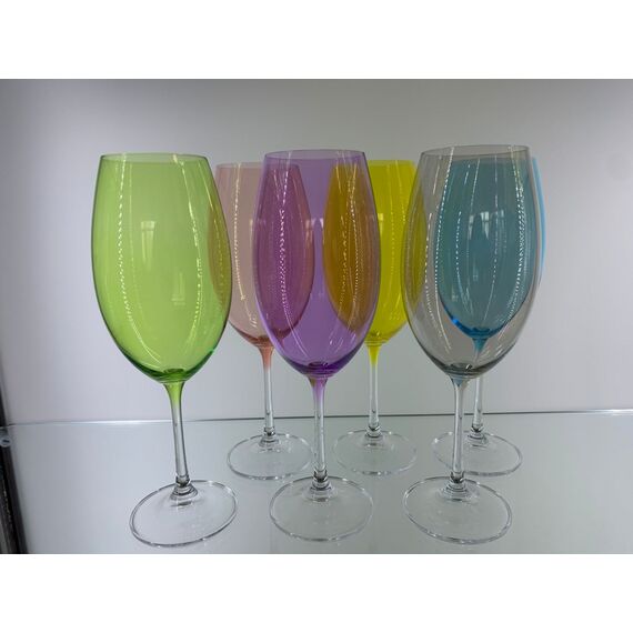 Набор из 6-ти бокалов для красного вина MILVUS,Color mix цветная чаша, 510 мл, Crystal Bohemia, фото , изображение 2