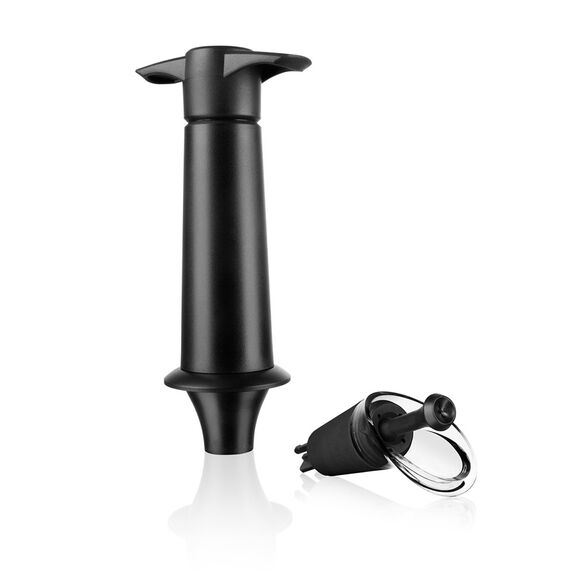 Вакуумный насос для вина  Black + пробка с каплеуловителем, Vacu Vin, фото 