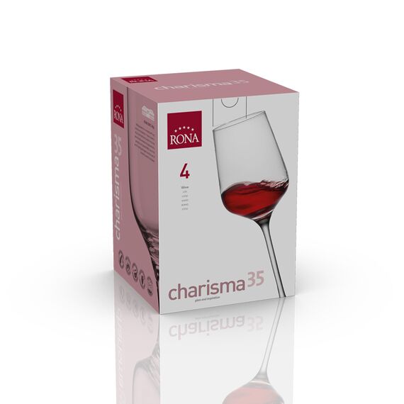 Набор из 4-х бокалов для красного вина, серия Charisma, 350 мл, Rona, фото , изображение 4