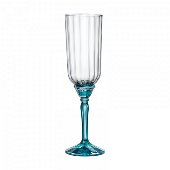 Набор бокалов для шампанского Florian Lucent Blue, 6 шт, 210 мл, D65 мм, H220 мм, хрустальное стекло, Bormioli Rocco, фото 