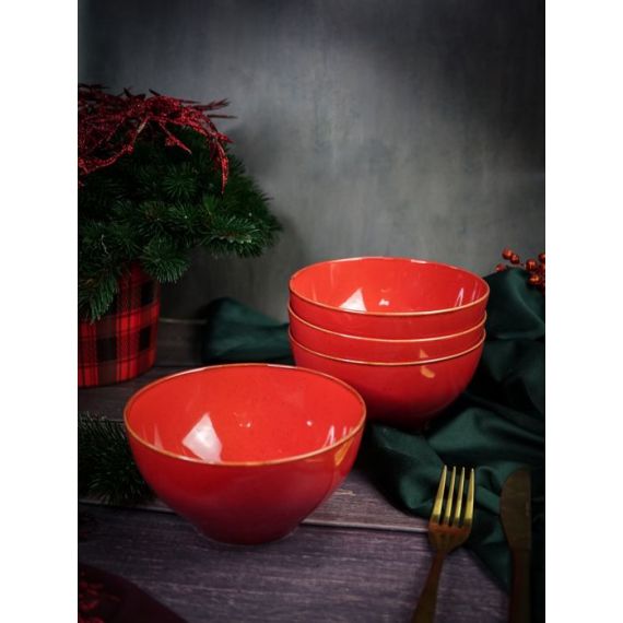 Салатник d 14 см h 7 см 550 мл, Seasons Красный, Porland, фото , изображение 5
