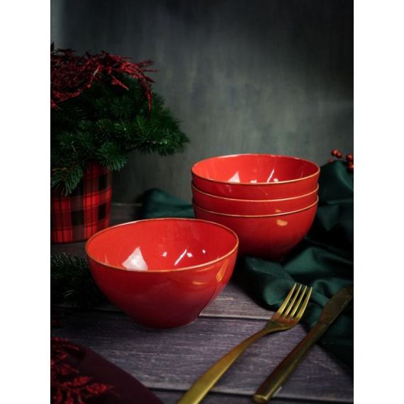 Салатник d 14 см h 7 см 550 мл, Seasons Красный, Porland, фото , изображение 6